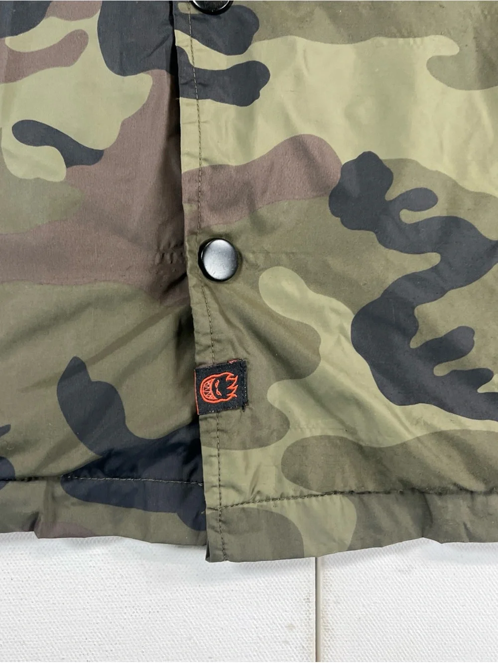 Spitfire Camo Windbreaker Coaches Jacket Snap Front Skateboarding Skater Mens S